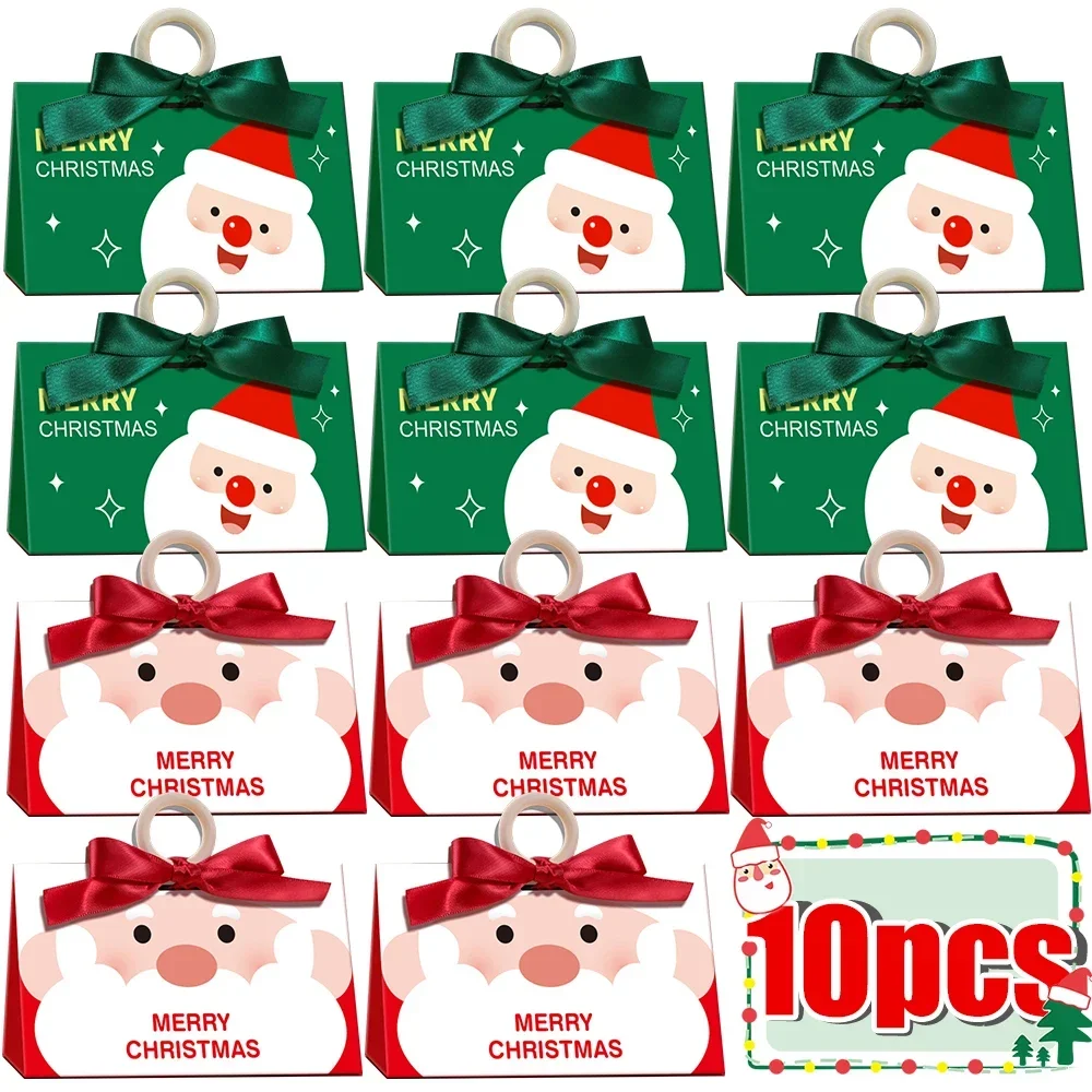 Рождественская Подарочная коробка для конфет с деревянной ручкой из крафтовой