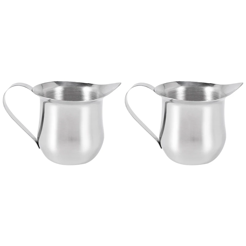 

2Pack 3Oz Stainless Steel Bell Creamer Espresso Shot Frothing Pitcher Cup Latte Art Espresso Measure Cup