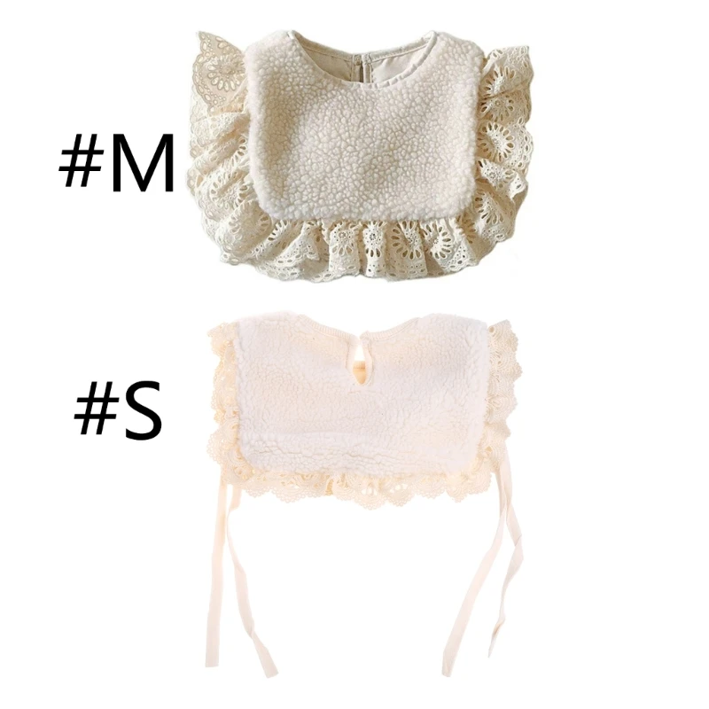 

Baby Girls Lace Princess Bibs Solid Color Infants Toddlers Winter Thicken Vest