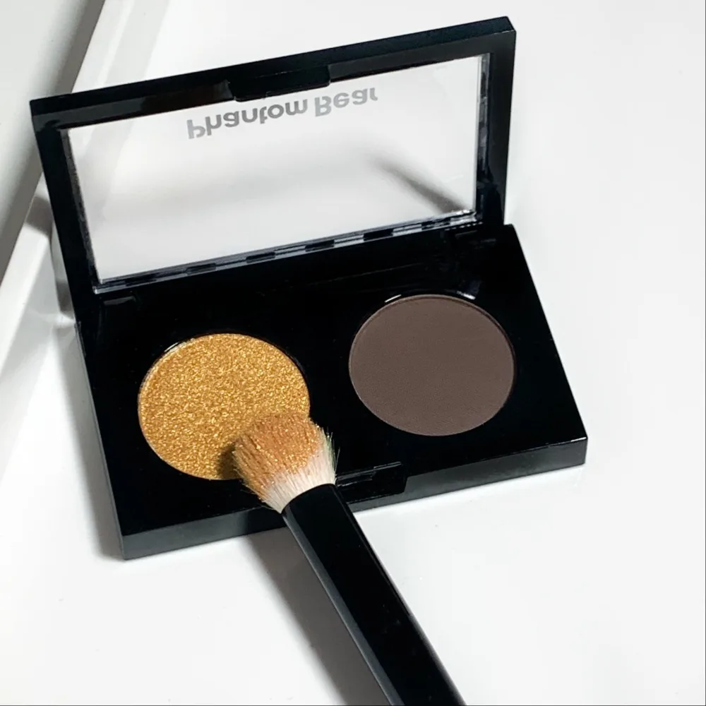 Черное золото мини-2 цвета палитра теней для век матовый праймер глаз пигмент