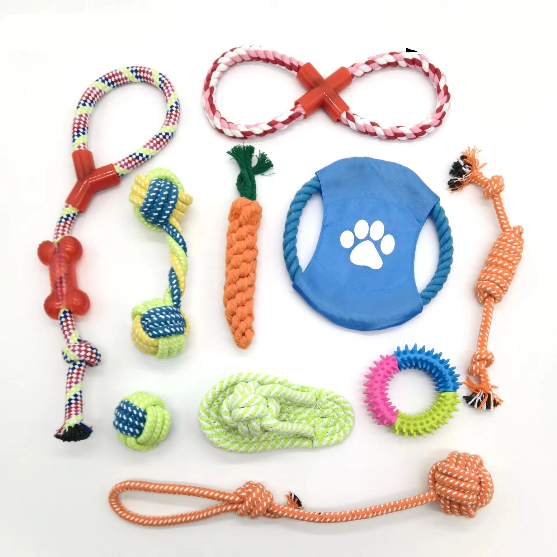 

2023 New Hot Sale The Pet Dog Toy Cotton Cord Plush Sound Toy Combination Set Baby Chew Toy Chew Toys with Durable Ropes Gifts