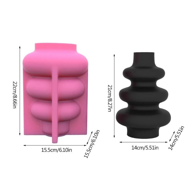 XXFD Art Special-shaped Silicone Mold Flower Storage Vase Epoxy Resin Mold Suitable for Diy Crafts Container Home Decoration