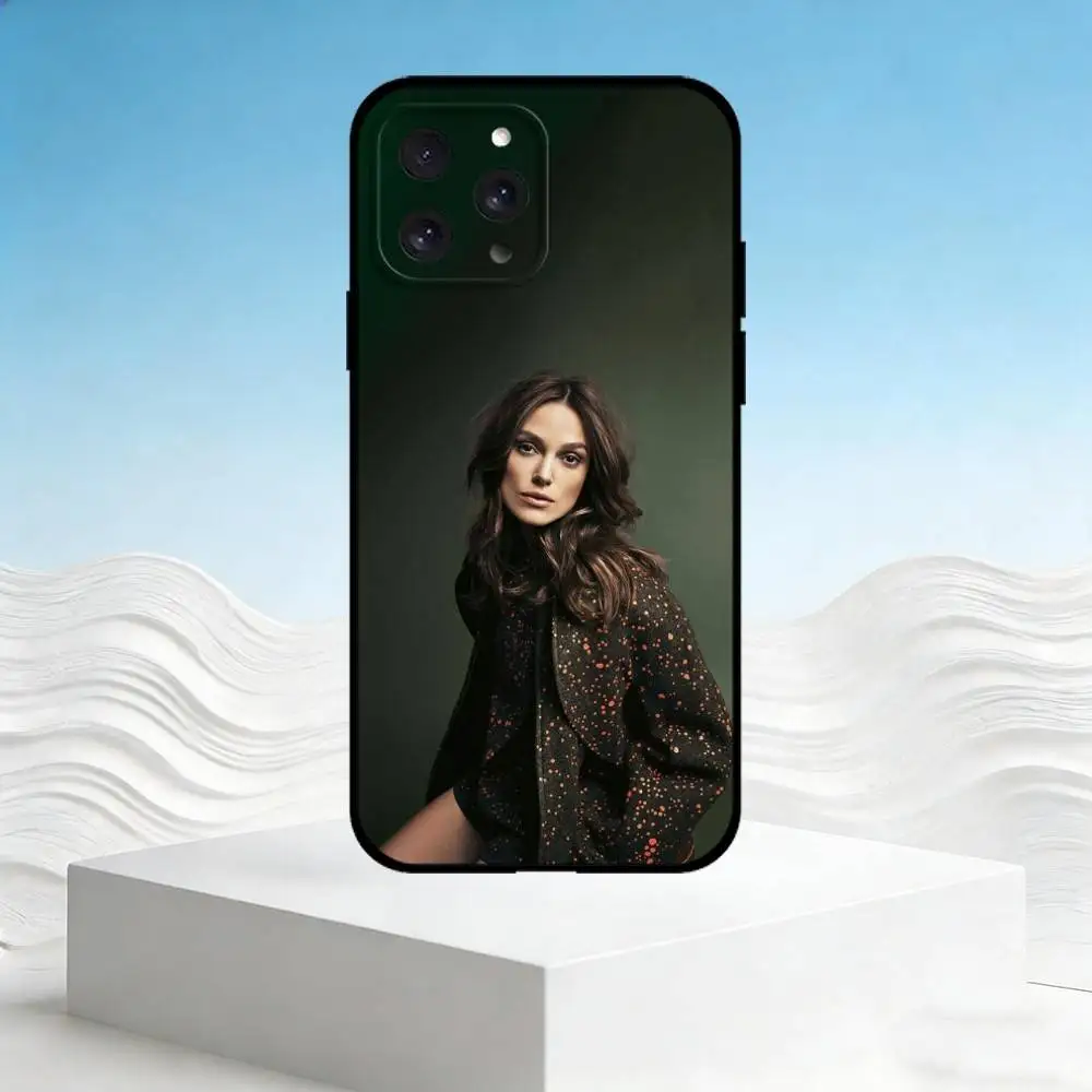 Фото Чехол для телефона K-Keira Knightley для iPhone 17, 16, 15, 14, 13, 12, 11 Plus, Pro Max, SE4, мягкий силиконовый черный чехол №2