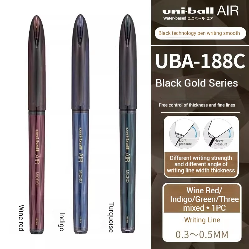 

Гелевая ручка Uni Retro черная золотая UBA-188