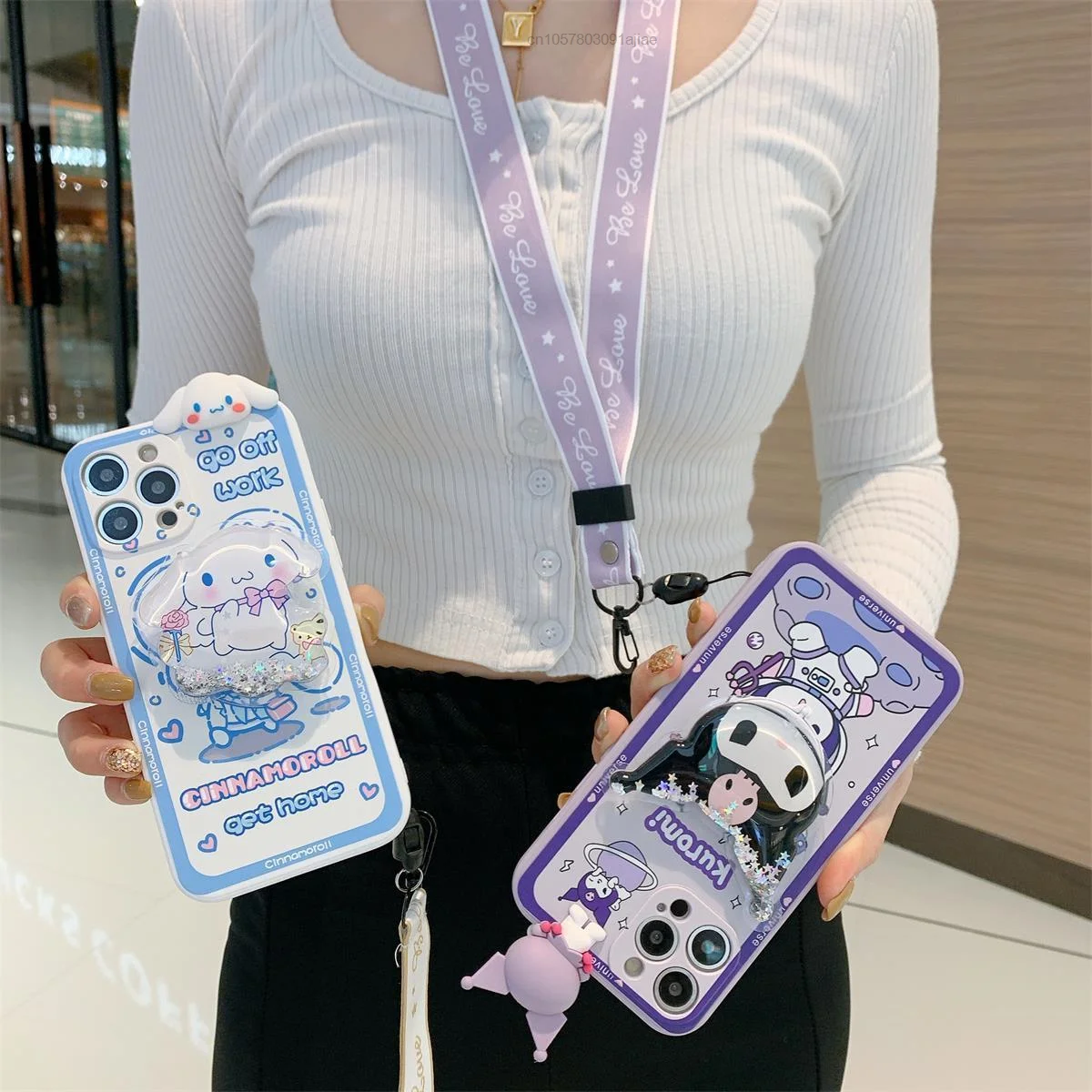 Чехол Sanrio Cinnamoroll Kuromi для IPhone 13 12 11 Pro Max 7 8 Plus XR XS X роскошный зеркальный чехол женщин