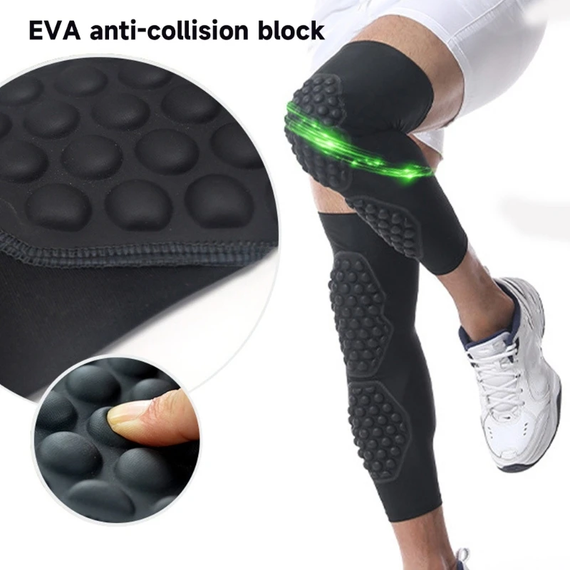 

Basketball Knee Pads Lengthen Breathable Compression Knee Calf Sleeves Pads Brace Hiking Cycling Leg Protectors for Kids Adults