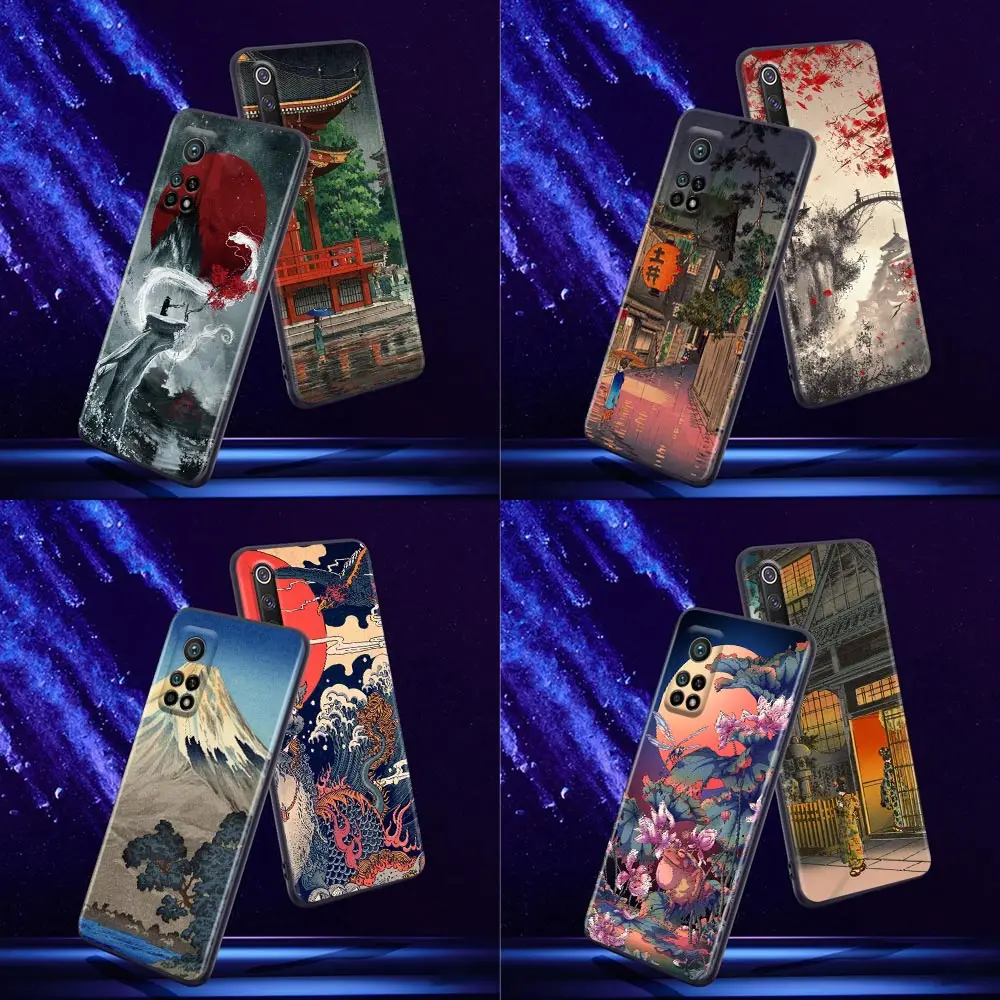

Phone Case for Xiaomi Mi 9 9T SE 10T 10S MiA2 Lite CC9 Case Note 10 Pro 5G Soft Silicone Cover Japanese Style Art Ukiyo-e