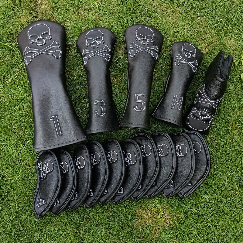 

Golf Headcover Czaszka Kierowca Fairway Hybird Wood Pokrowiec Na Główkę Zestaw Pu Skóra Wodoodporna Miękka Trwała Golf Woods