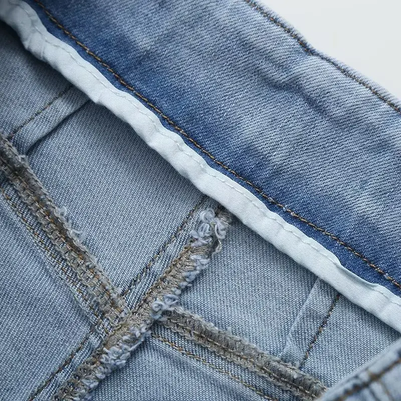 Withered Ins Fashion Blogger Retro Elastic Denim Shorts Ladies Summer High Waist Bermuda Hot Shorts Women