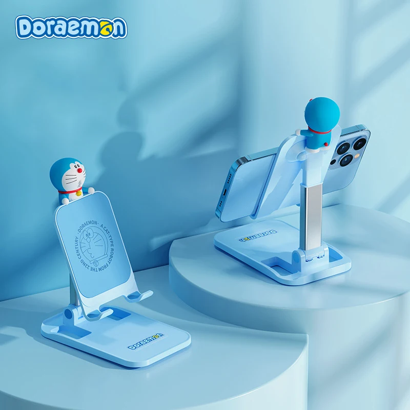 

Cartoon Anime Doraemon Desktop Foldable Mobile Phone Stand Adjustable Angle Height Non-Slip Liberate Hands Kawaii Birthday Gift