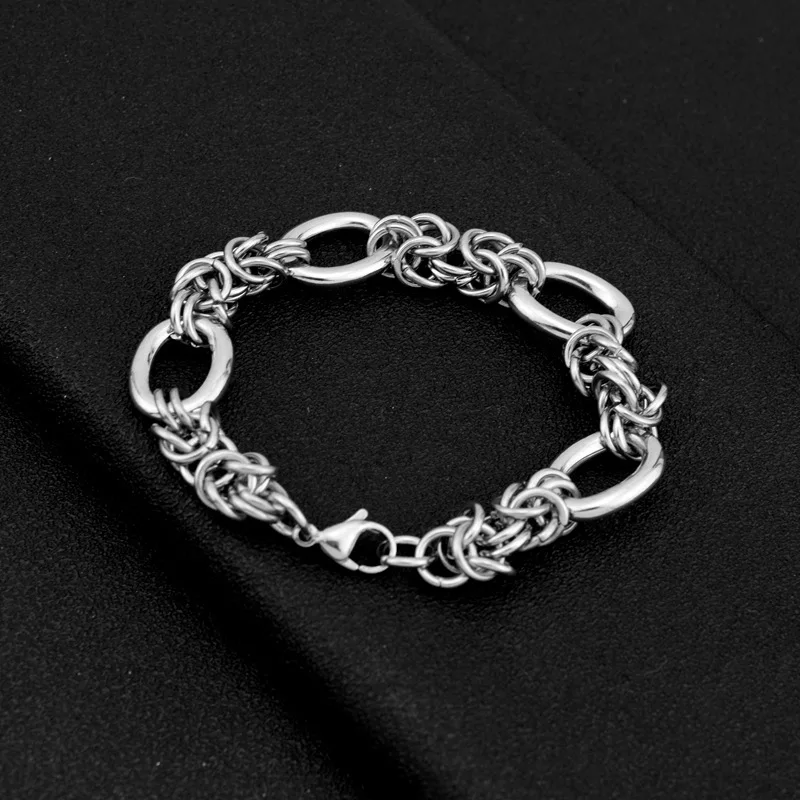 2022 Fashion Jewelry Handmade Stainless Steel Bracelet For Men Unique Unisex Bracelets Hip-Hop Punk Trend Bangles