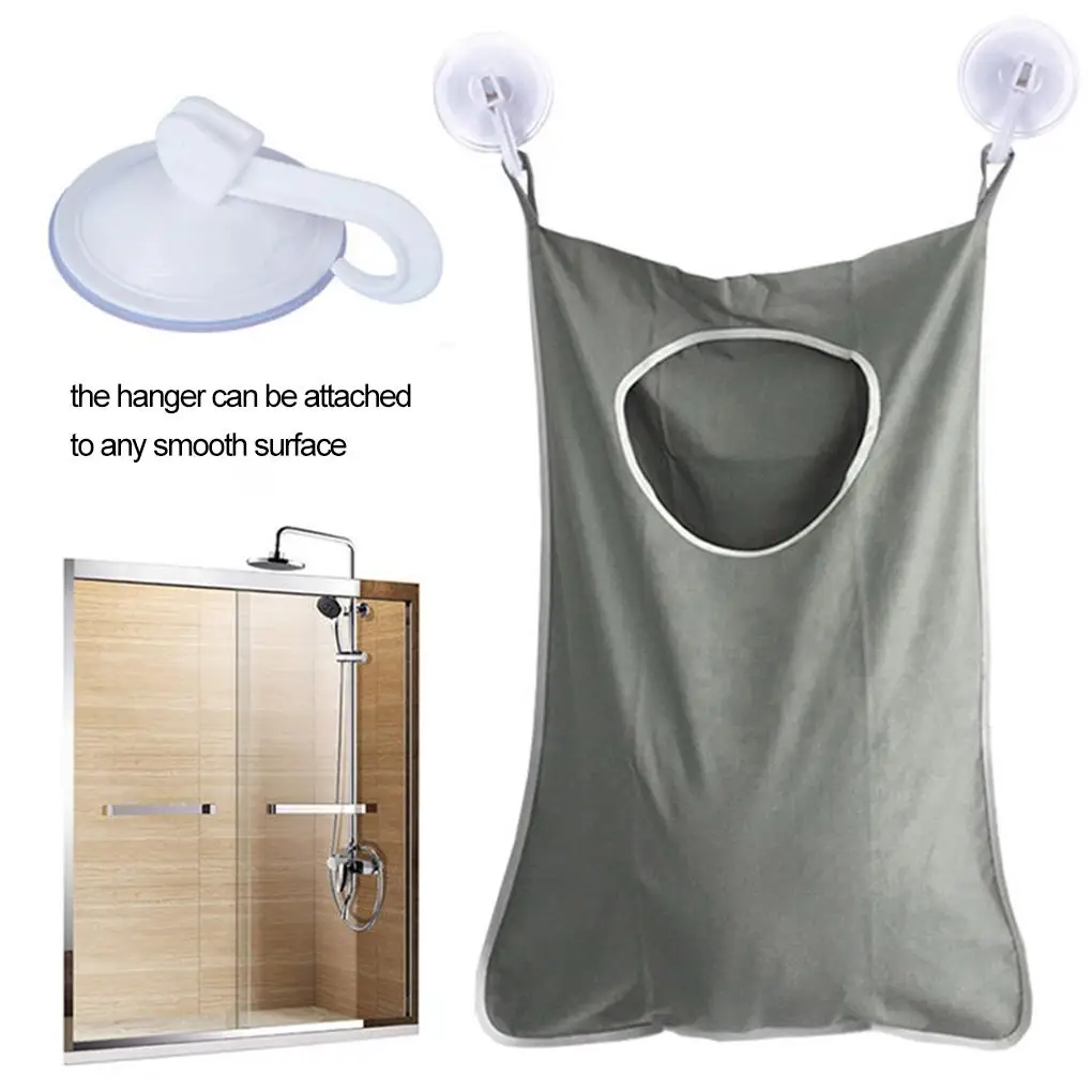 

Shower Room Hanging Zipper Bag Bedroom Laundry Dirty Clothes Socks Oxford Cloth Reusable Washable Hamper Storage Bags For Home
