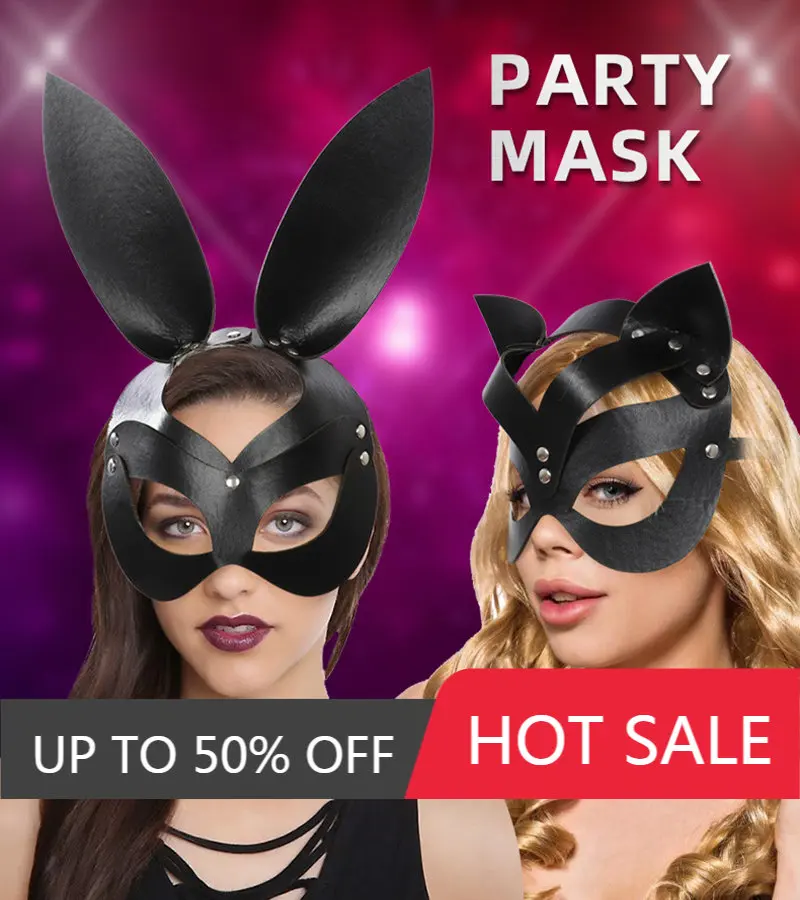 

2 упаковки маски для Хэллоуина таинственный Ангел Пасхальный клуб бар кроличий шар Половина лица Кролик маска для выступления кроличьи уши ...