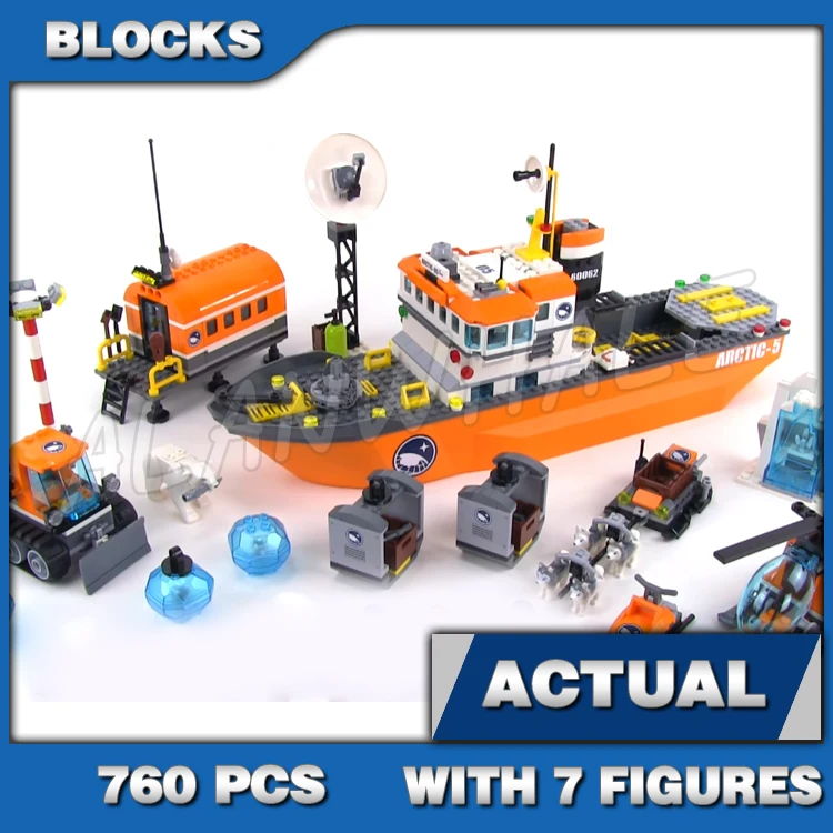 

760pcs Town Arctic Explorer Icebreaker Ice wall Base Snow Plough 10443 Building Blocks Set Bricks Compatible with Model