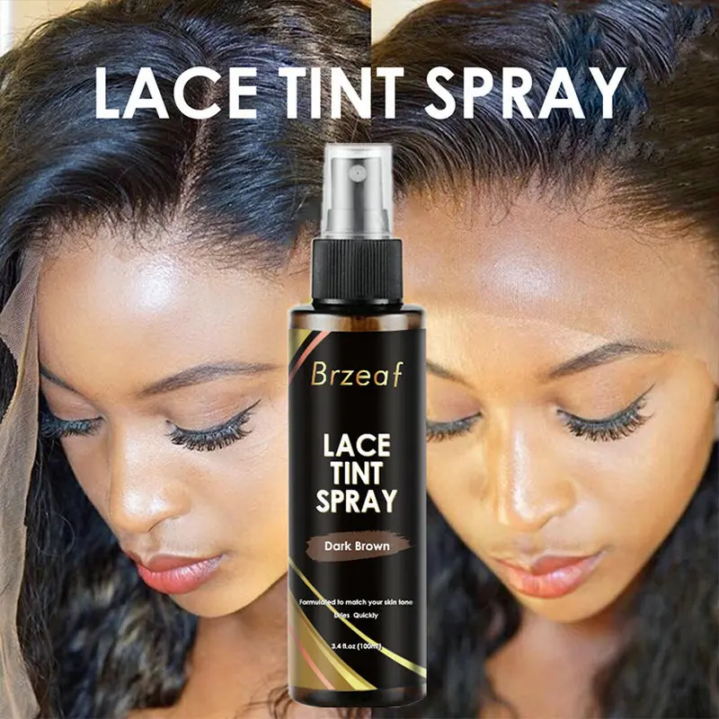 100ml Lace Tint Spray For Lace Wigs Dark Brown Middle Brown Light Brown Lace Tint Spray For Closures, Wigs And Closure Front