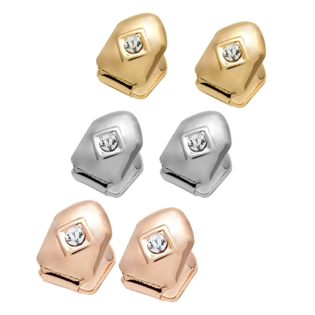 

2 Pieces Single Mouth Caps Grills Costume Bling Crystal Decorative with Silicone