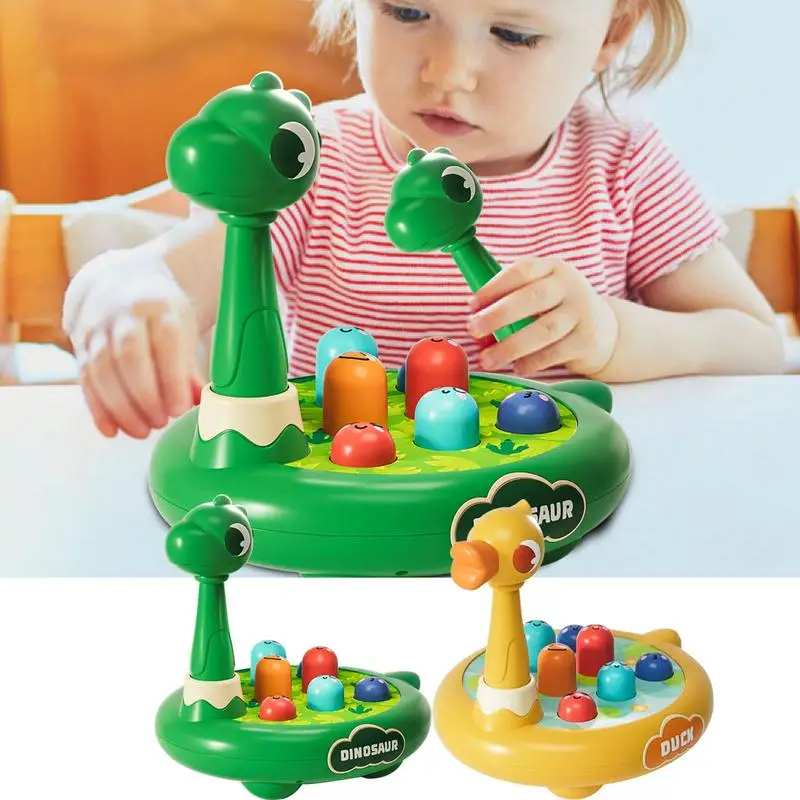 

Игрушка Монтессори, утка, динозавр, игрушка-крот, обучающая головоломка, обучающая игра с молотком для малышей, подарок на день рождения