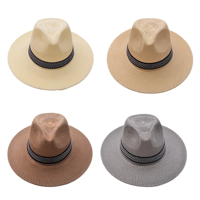 

Q39C Lightweight Riding Hat Straw Hat Sunshade Hat for Honeymoon International Trip