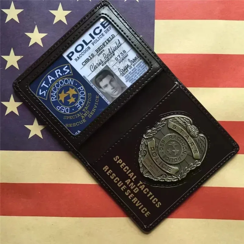 Фото Biohazard STARS RACCOON Police DEP Badge Leon Chris Jill Wesker Черный чехол из искусственной кожи Сертификат Кошелек Держатель для удостоверений личности5;c, 6's №3