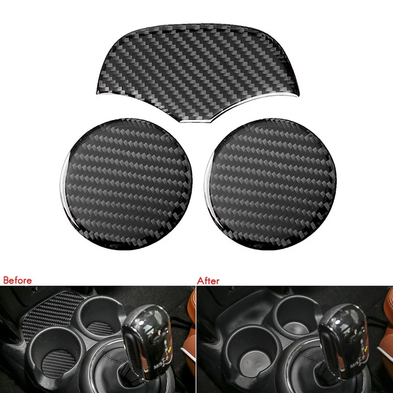 

For BMW Mini F56 F55 F54 Sticker Car Interior Carbon Fiber Water Cup Holder Cover Coaster Decal