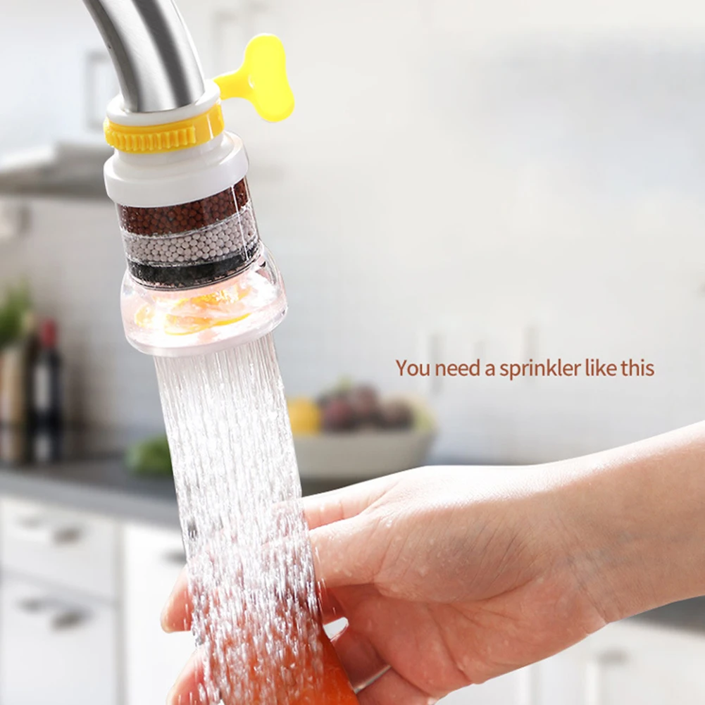 

4 Layers Kitchen Faucet Nozzle Purifier Practical Durable Multi-functional Rotatable Water Saving Shower Tap Filter