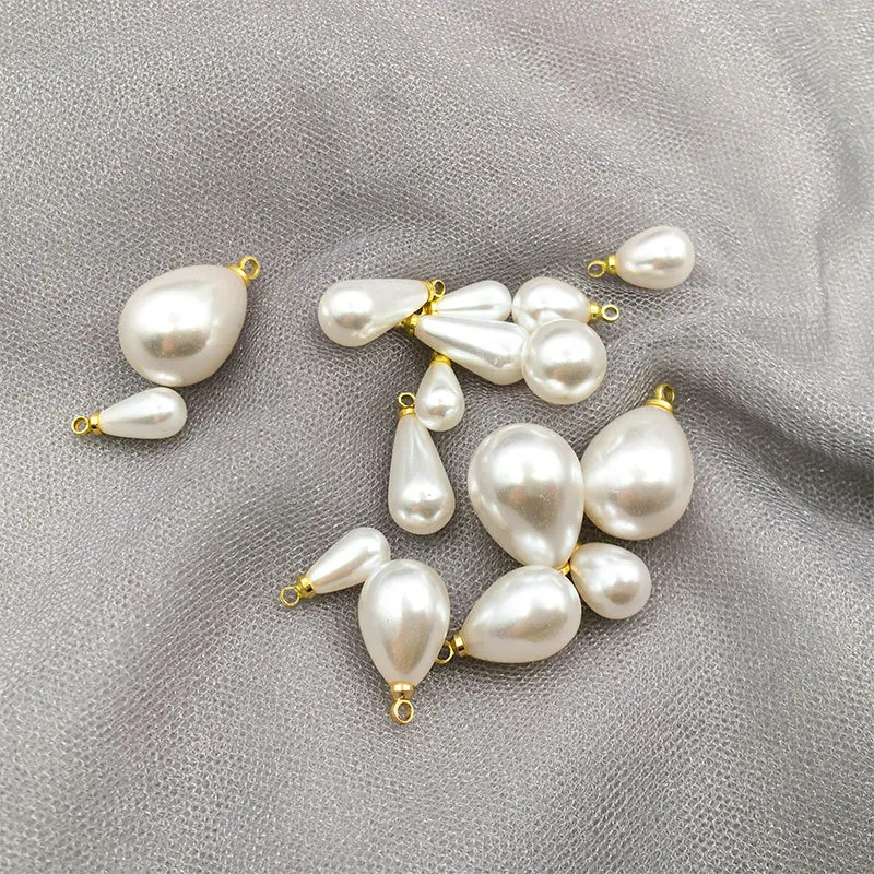 

30/50Pcs 3-20mm Plastic Imitated Pearl Waterdrop Pendant Teardrop Charms Fit DIY Women Earring Jewelry Making Clothing Decor