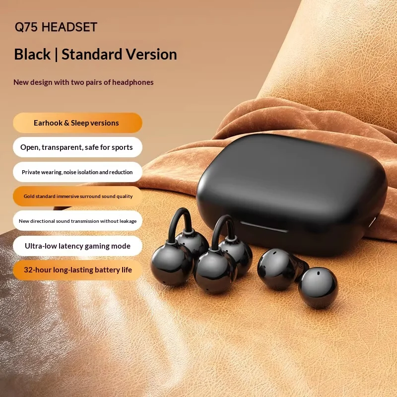 Фото Новые беспроводные Bluetooth-наушники с двойным подключением, миниатюрные, для сна, музыки и спорта, невидимые, с высоким качеством звука и шумоподавлением. №2