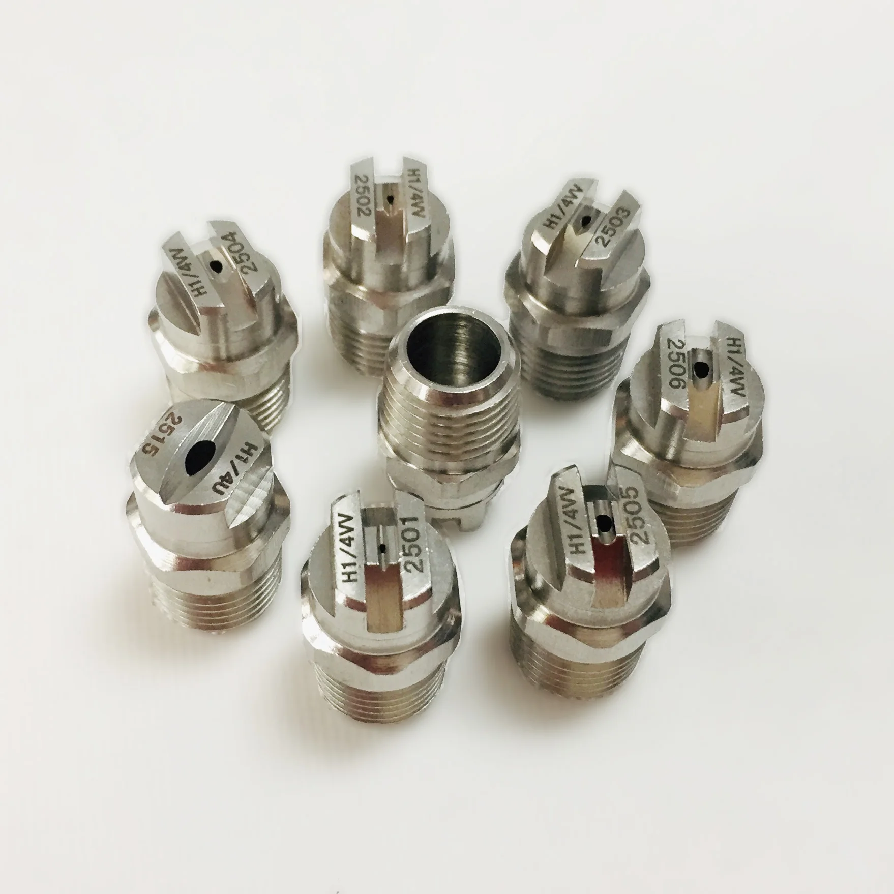 10 pcs 25/45/65/80/95/110 degree 1/4" SS304 vee jet flat fan spray nozzle, Industrial / factory cleaning, dust removal nozzle