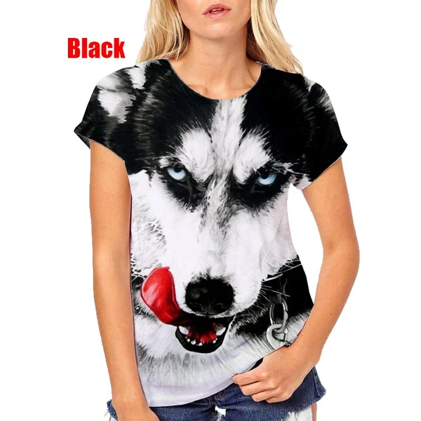 

Hot Sale!Summer New Fashion 3D Printing Men Women T Shirt Husky Dog T Shirt Short Sleeve Casual Tshirt Animal Tees Tops