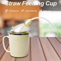 sippy cup convalescent feeding cup 350ml drinking cup with straw for disabled elderly patient maternity kids spillproof bottle