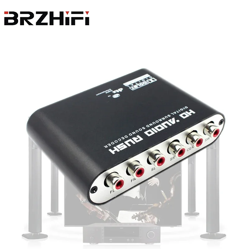 

BRZHIFI Audio Decoder DT01 Optical Fiber + Coaxial to 5.1 Channel Audio Output DTS Dolby / AC-3 Volume DAC