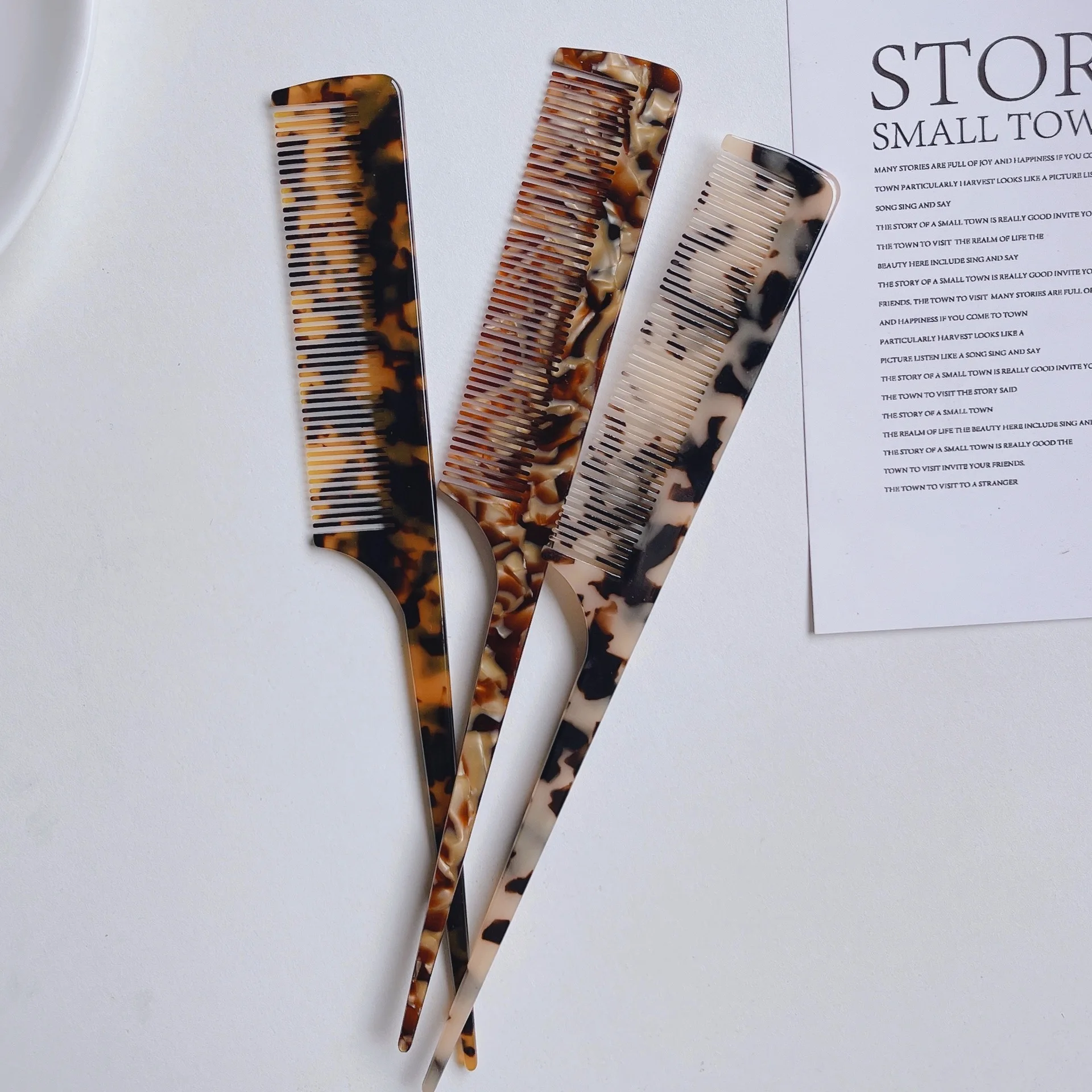 Корейская ацетатная пластинчатая Расческа для женщин с длинными волосами и