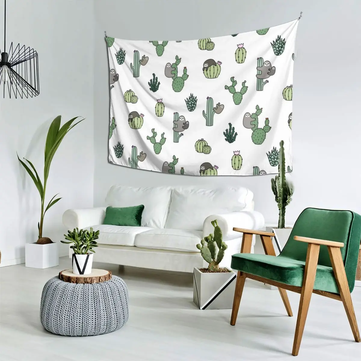 Кактуи ленивцы гобелен декоративная настенная роспись эстетические украшения