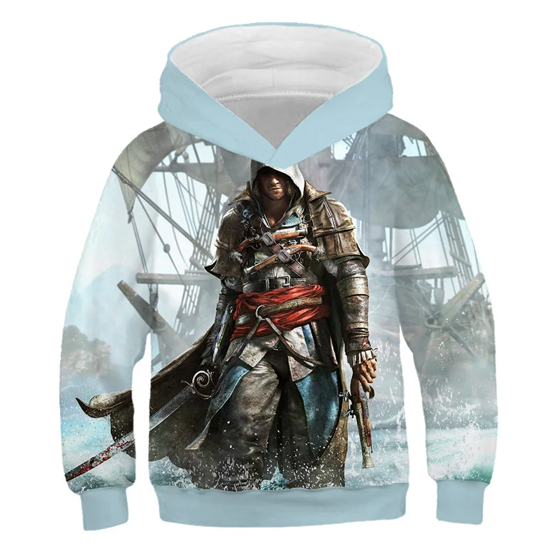 astek Creed 3D Digital Printed Hoodie Unisex Fashion Sports Pullover with Capuchon for Men Polyester Full Sleeve Cartoon Patt...