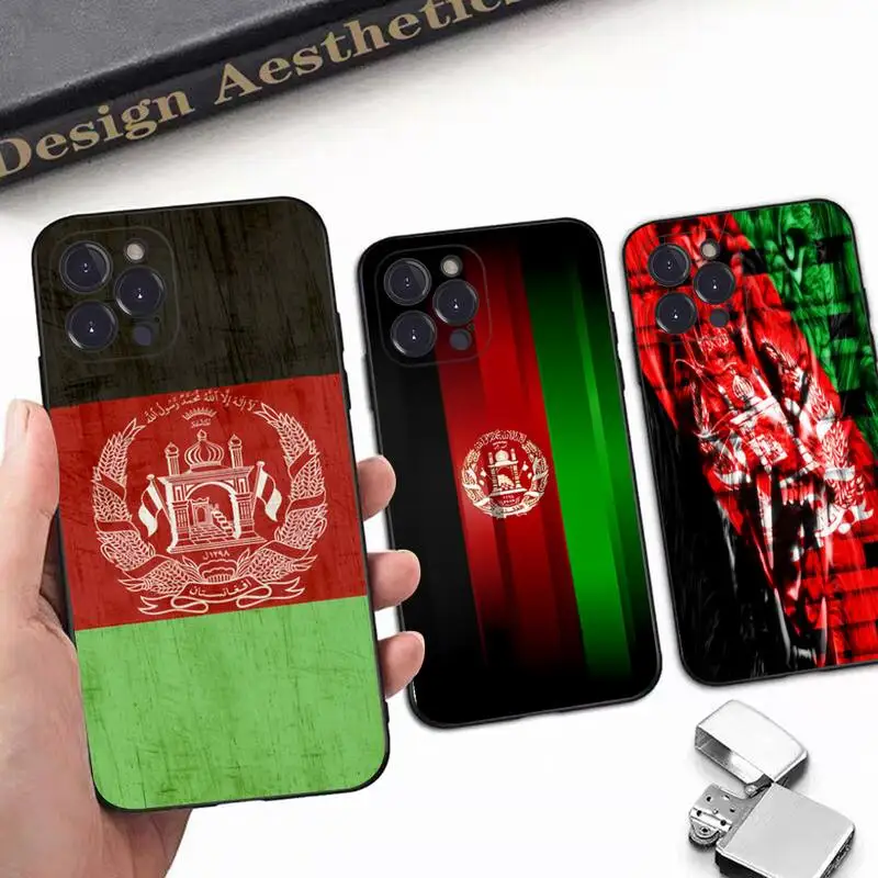 

Afghan Afghanistan Flag Phone Case For iPhone 8 7 6 6S Plus X SE 2020 XR XS 14 11 12 13 Mini Pro Max Mobile Case