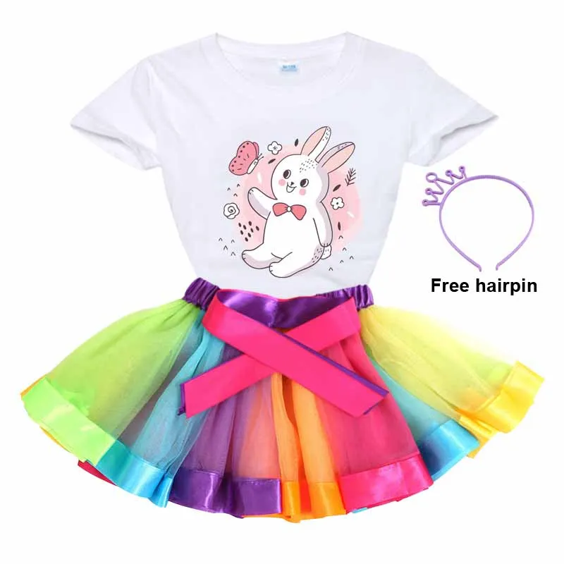 

Комплект для девочек с юбкой-пачкой, крутой комплект из рубашки для девочек, комплект для принцесс, вечернее легкое платье + футболка, платье...