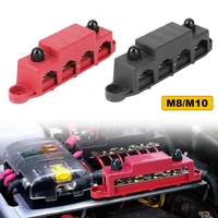 4 post power distribution block with cover 48v heavy duty 250 amp rating bus bar pair for automotive rv vehicles truck boat