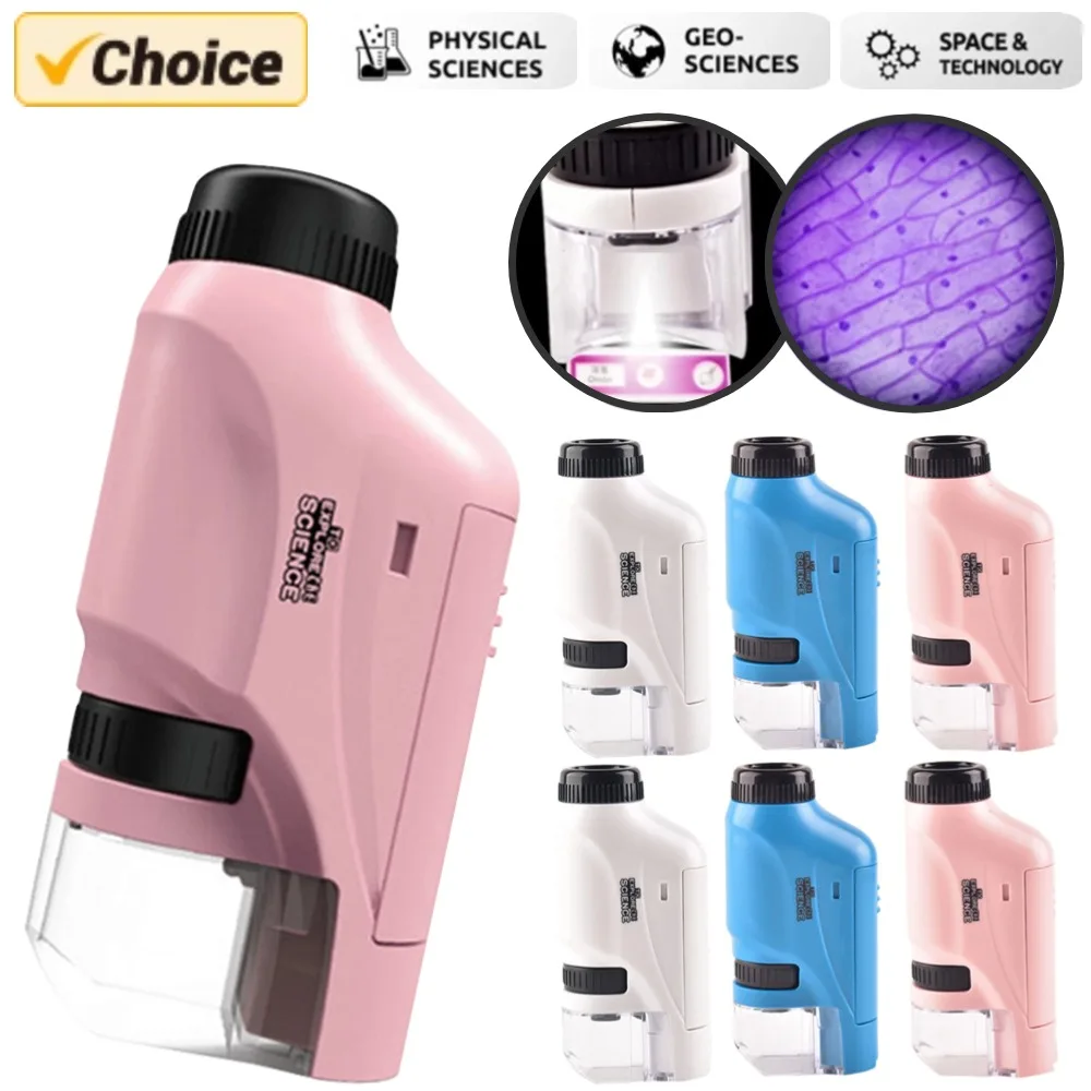 Биологический микроскоп компактный портативный ручной для наблюдения за детьми