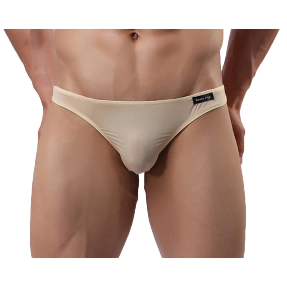 Men's Briefs Low Rise Ice Silk Bikinis Seamless Underwear Sexy Briefs