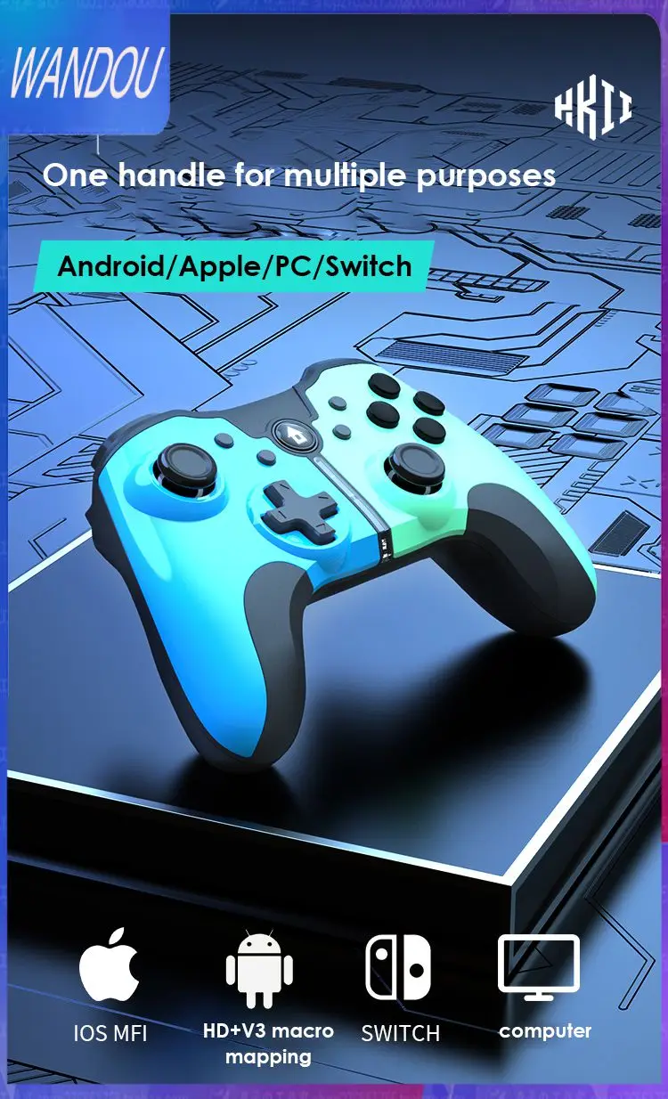 

Game Controller Wireless Support Multiple Shocks Six Axis Gyroscope Game Handle High-accuracy Easy To Use