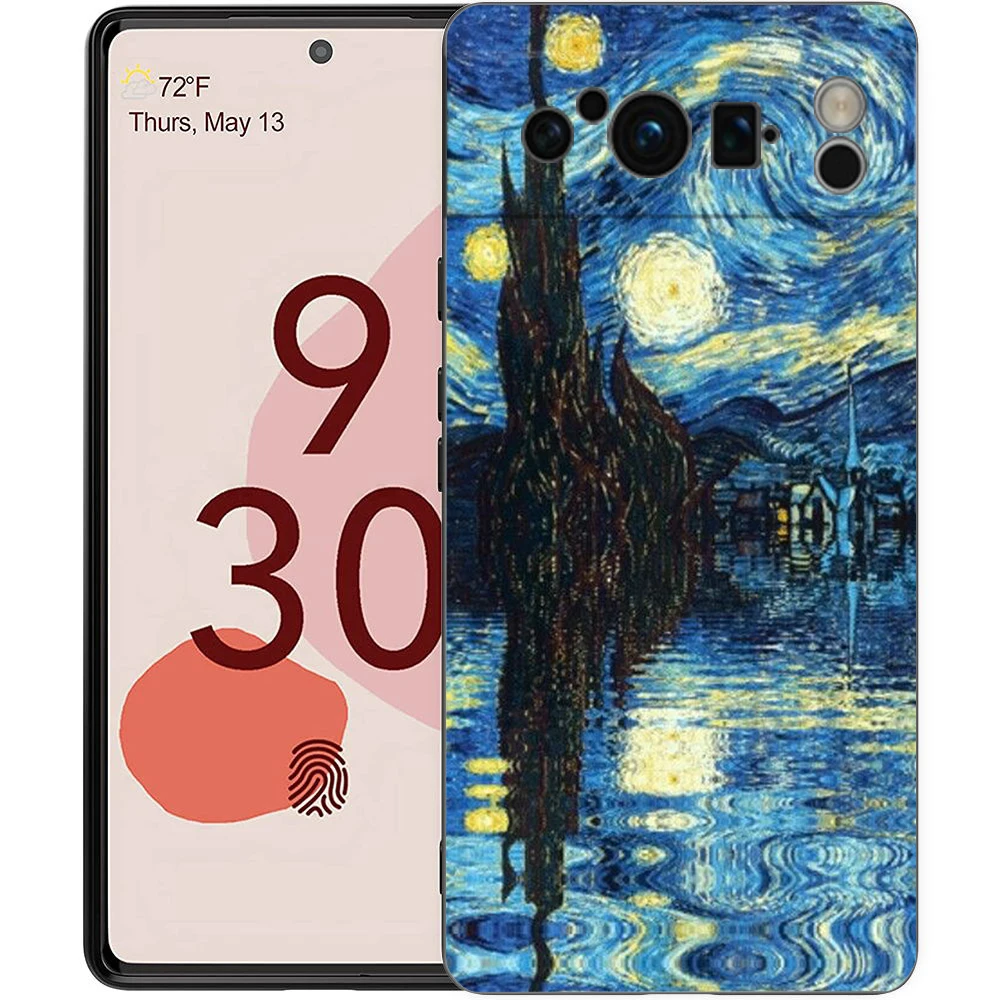 Фото Чехол для телефона Google Pixel 9 8 7 6 9A 8A 7A 6A Pro 10 9 Pro XL Мягкий чехол из ТПУ Capas Van Gogh Art Starry Night Aesthetics №3