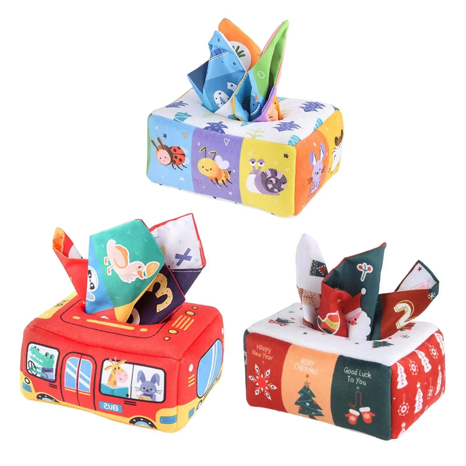 

Тканевая коробка, игрушки, дошкольные развивающие игрушки, гофрированные салфетки для малышей, младенцев