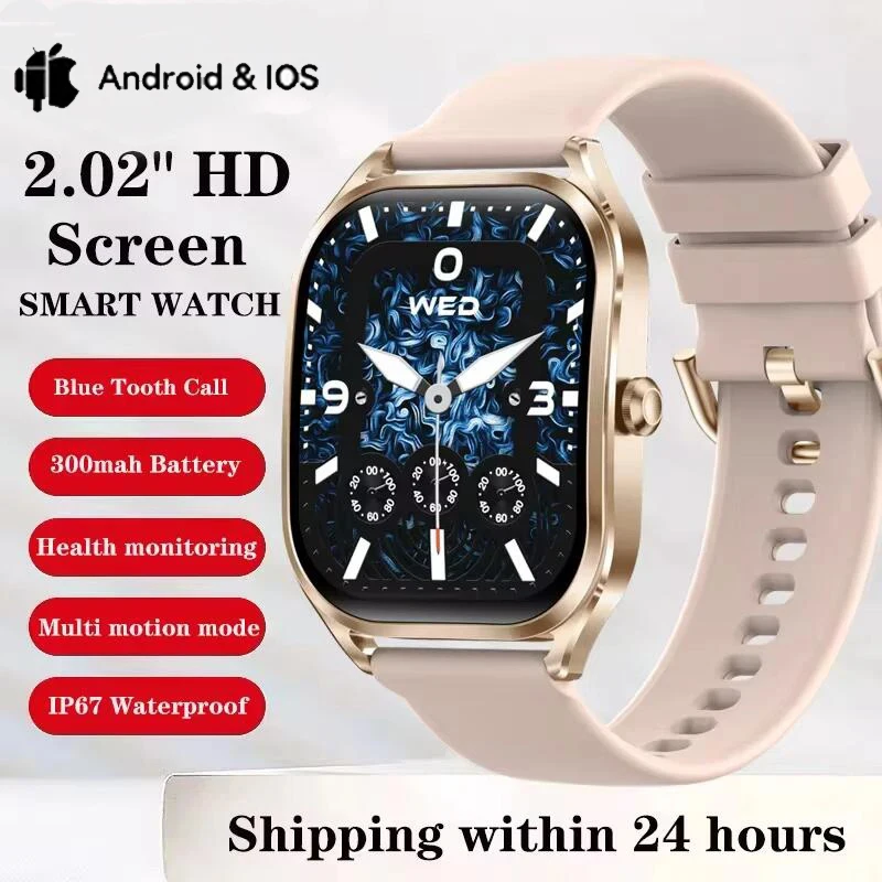 Смарт-часы мужские/женские с поддержкой Bluetooth и изогнутым экраном 2 01 дюйма