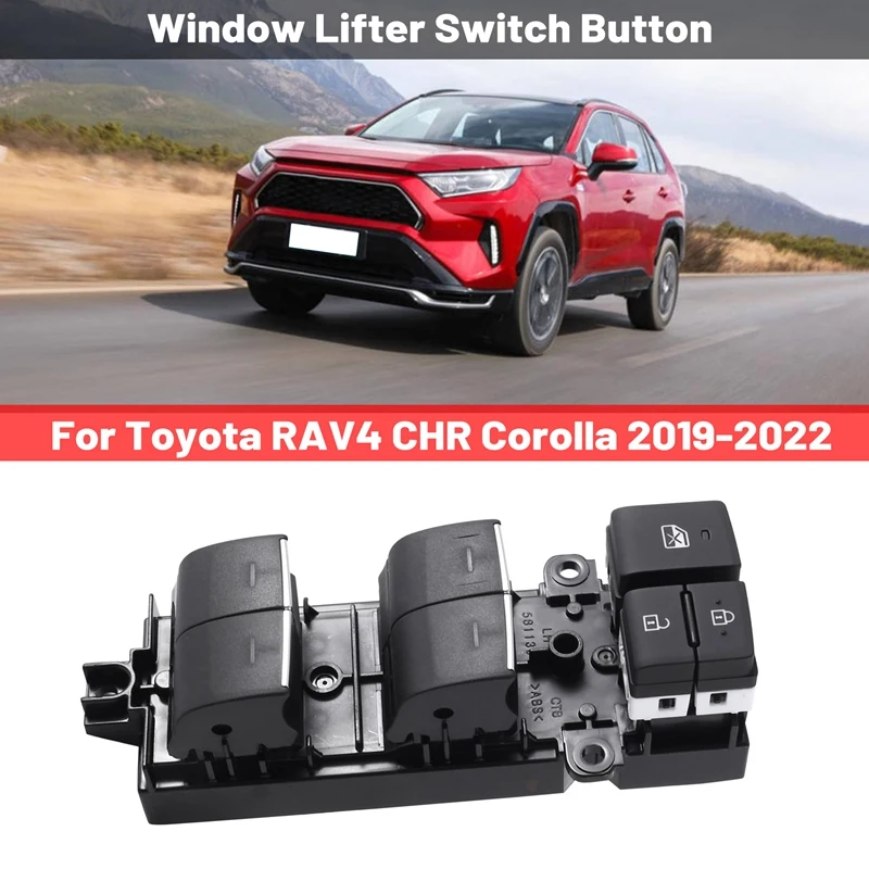 

Подъемник стеклоподъемника автомобиля, кнопка переключения для Toyota RAV4 CHR Corolla 2019-2022, обновленная подсветка слева для вождения