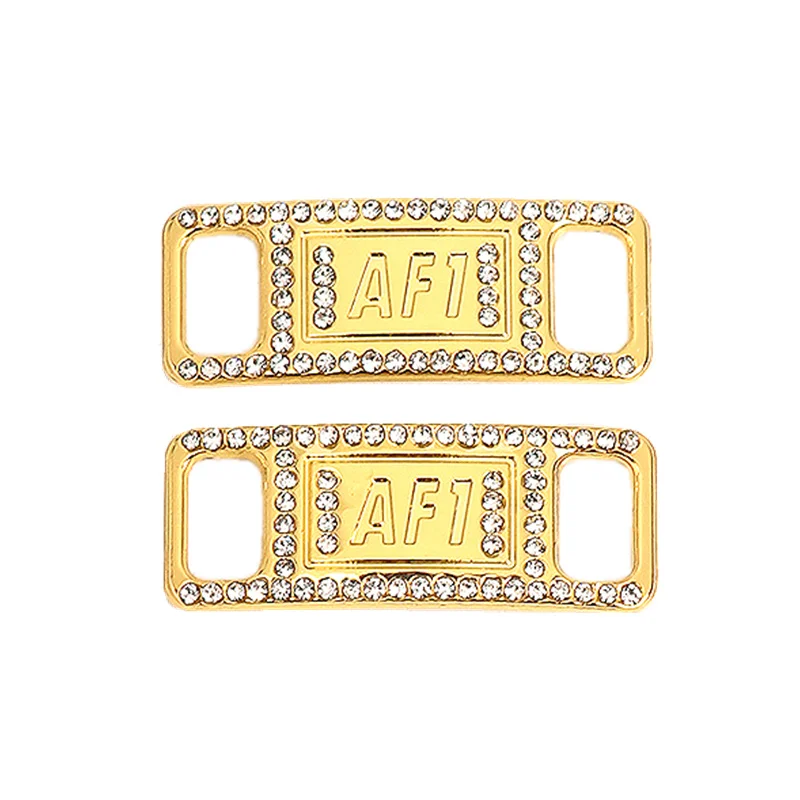 2022 New AF1 Diamond Shoe Charms Fashion Laces Buckle Quality Metal Shoelaces Decorations Chapa Air Force one Shoes Accessories