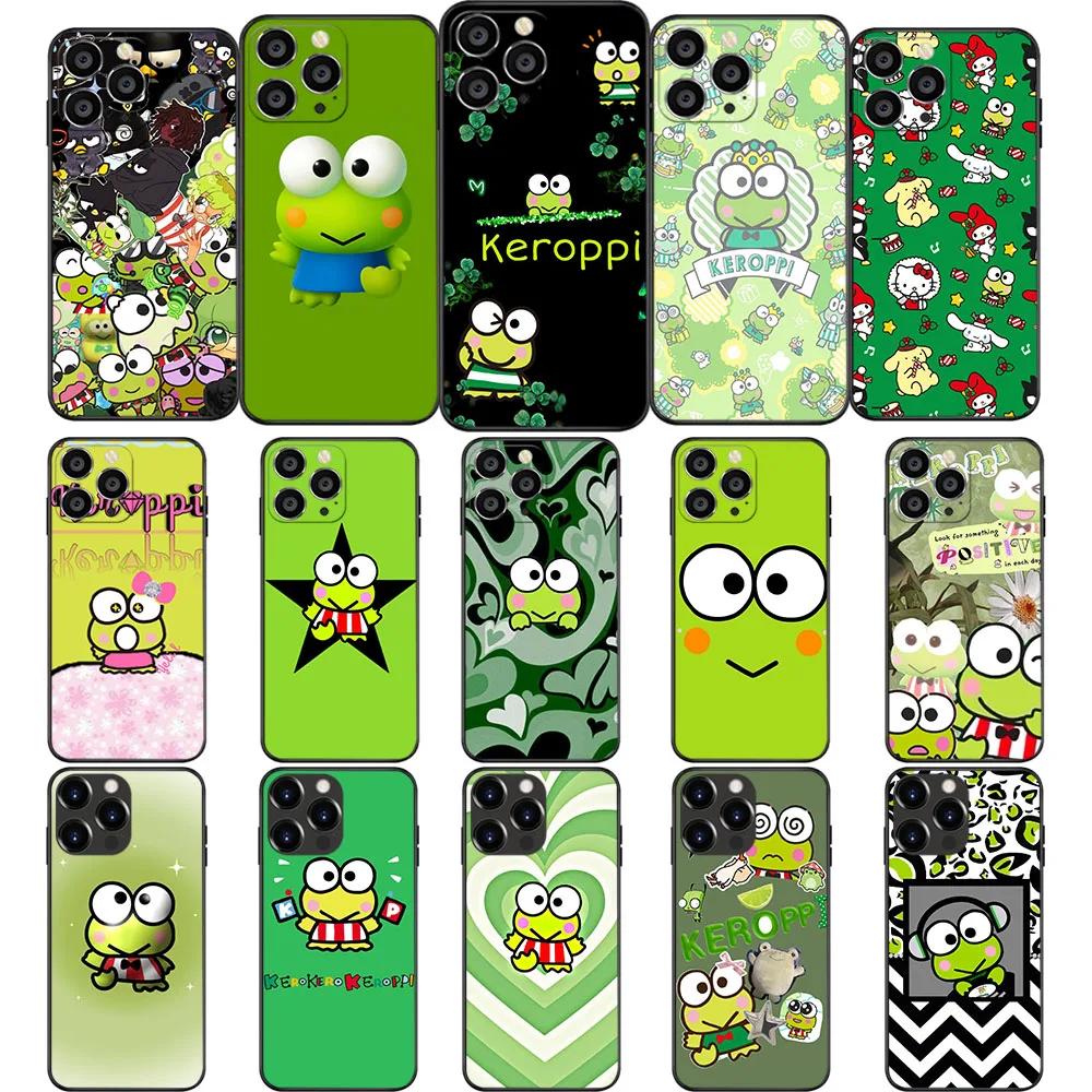 Мягкий чехол Sanrio Keroppi UK-85 для iPhone 15 14 13 12 11 Mini Max Pro Plus