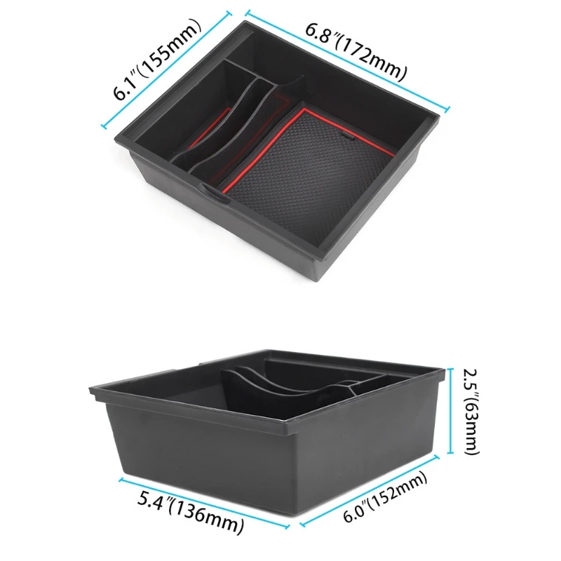 

22 Year New Tesla Model 3/Y Central Control Storage Box Aarmrest Box Storage Box Water Cup Groove Silicone Suede