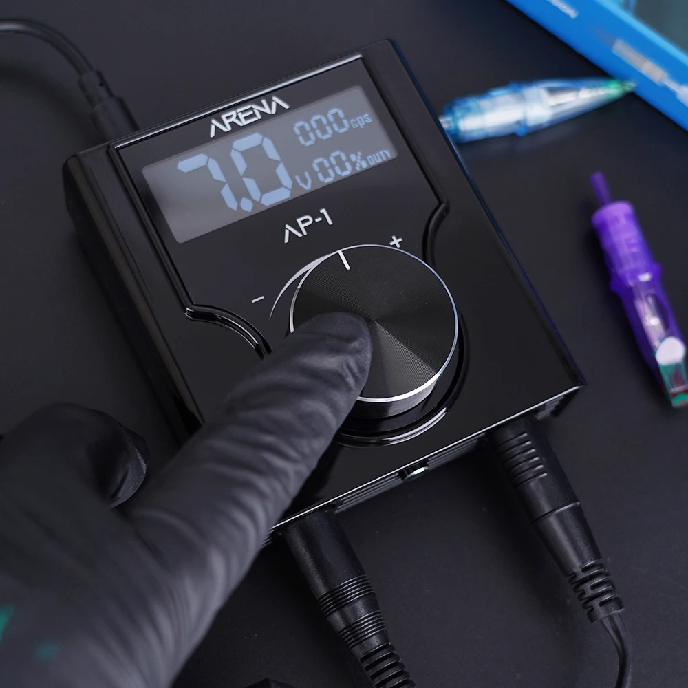 Портативный блок питания для татуировок с ЖК-дисплеем и педалью из цинкового