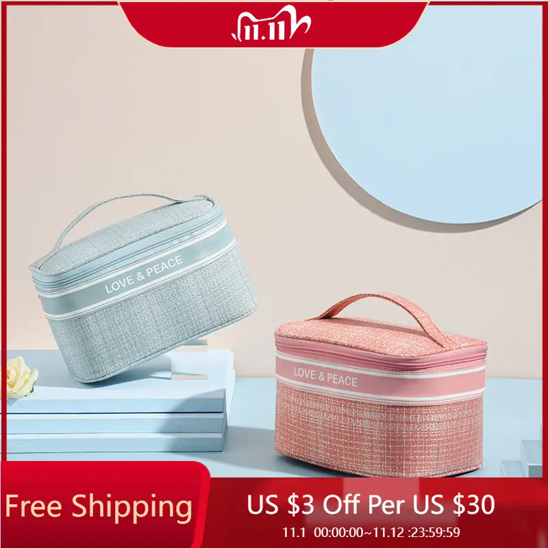 

Beauty Cosmetic Frosted Waterproof Cosmetic Bag Convenient HygieneTravel Makeup Storage Female Wash Bag Cosmetic Bag Portable