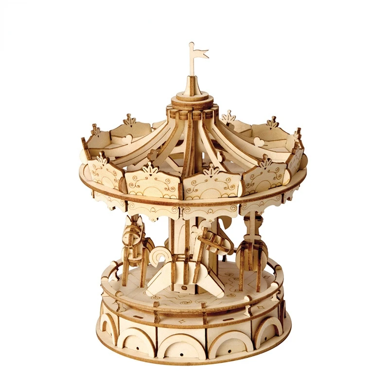 

Веселая круглая игрушка «сделай сам», 3D деревянная головоломка, Сборная модель, деревянные наборы рукоделия, настольное украшение для дете...